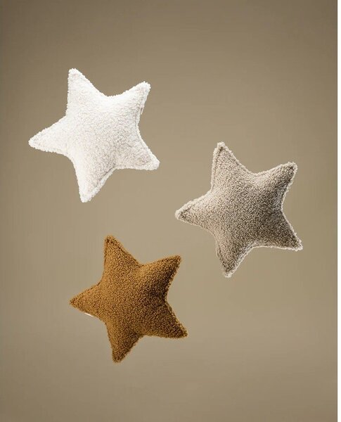 Cuscino per divano da bambini marrone chiaro con rivestimento in bouclé Star – Wigiwama