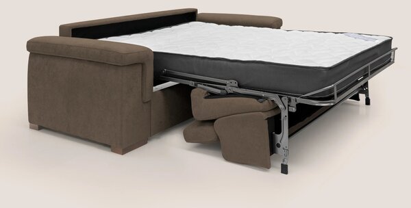 Divano Letto 3 Posti 200x100x95 cm in Tessuto Marrone