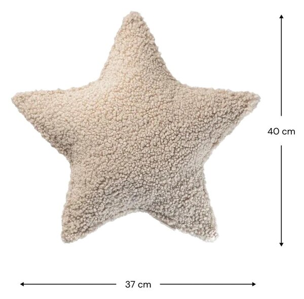 Cuscino per divano da bambini marrone chiaro con rivestimento in bouclé Star – Wigiwama