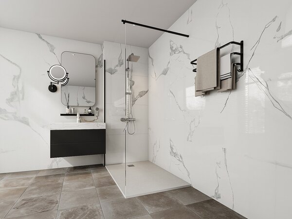 Piatto per doccia da posare o da incasso 140 x 90 cm - in Resina Bianco - MIRNOSA
