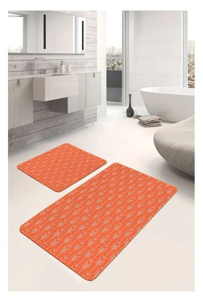 Set di tappetini per il bagno color terracotta in velluto 2 pz 60x100 cm – Mila Home