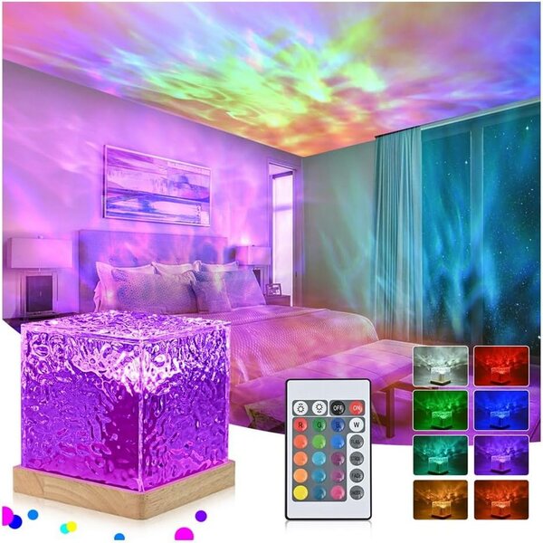 Lampada da tavolo Led touch Cube USB 3W RGB + Bianco freddo con telecomando M LEDME
