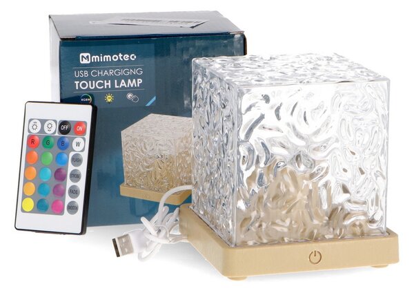 Lampada da tavolo Led touch Cube USB 3W RGB + Bianco freddo con telecomando M LEDME