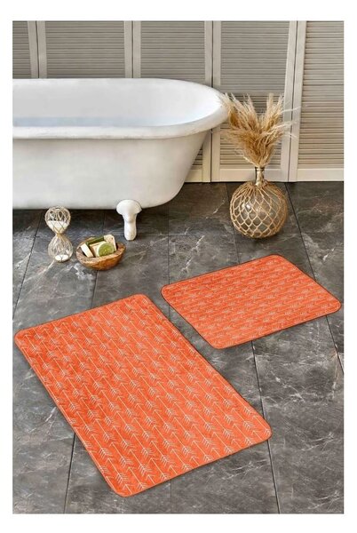 Set di tappetini per il bagno color terracotta in velluto 2 pz 60x100 cm – Mila Home