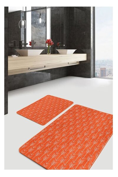 Set di tappetini per il bagno color terracotta in velluto 2 pz 60x100 cm – Mila Home