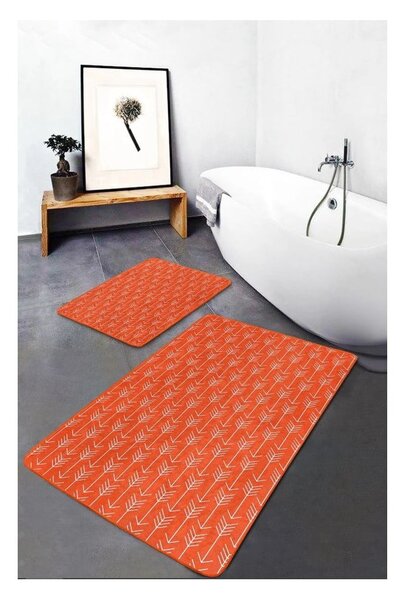 Set di tappetini per il bagno color terracotta in velluto 2 pz 60x100 cm – Mila Home