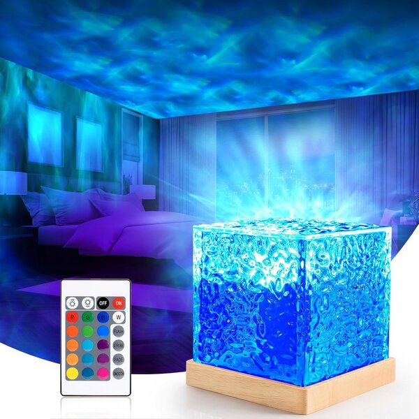 Lampada da tavolo Led touch Cube USB 3W RGB + Bianco freddo con telecomando M LEDME
