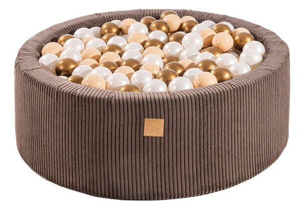 Piscina di palline marrone in velluto a coste ø 90x30 cm Montessori – Meowbaby