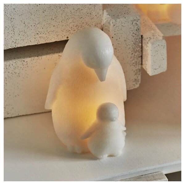 Decorazione luminosa bianca con alimentazione a batteria ø 9 cm Penguin – Sirius