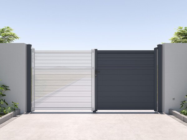 Pilastro per cancello L15 cm x H190 cm in Alluminio Antracite - NERETO