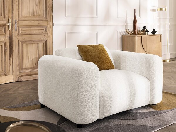 Poltrona in Tessuto bouclette Bianco - POGNI della Maison Céphy