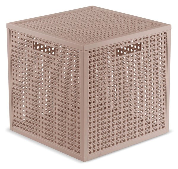 Scatola con coperchio rosa polveroso in plastica riciclata 28x28x28 cm Kaya Cube – Curver