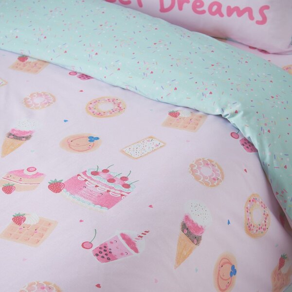 Set copripiumino e federa da bambini rosa per letto singolo 135x200 cm Sweet Treats – Catherine Lansfield