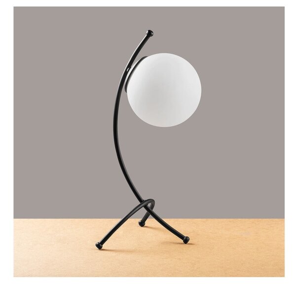 Lampada da tavolo bianca e nera con paralume in vetro (altezza totale 43 cm) Yay – Opviq lights