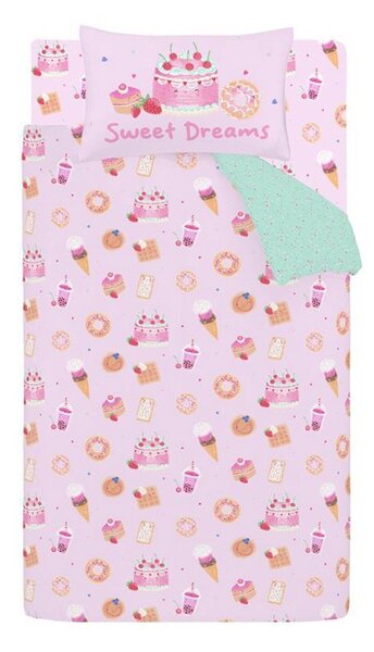 Set copripiumino e federa da bambini rosa per letto singolo 135x200 cm Sweet Treats – Catherine Lansfield