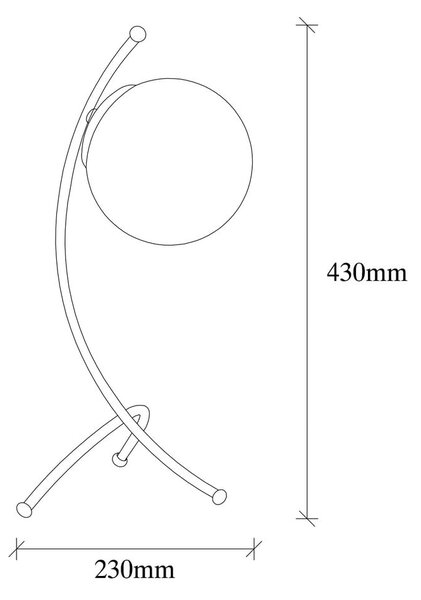 Lampada da tavolo bianca e nera con paralume in vetro (altezza totale 43 cm) Yay – Opviq lights
