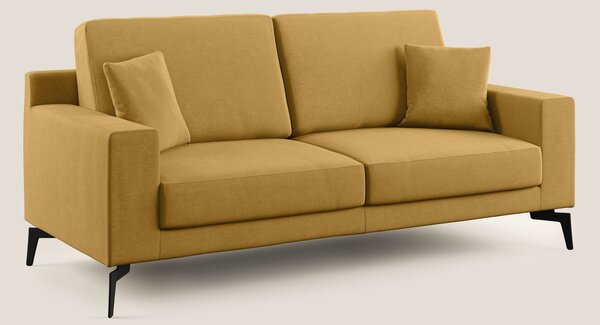 Divano 2 Posti 146x95x91 cm in Tessuto Giallo