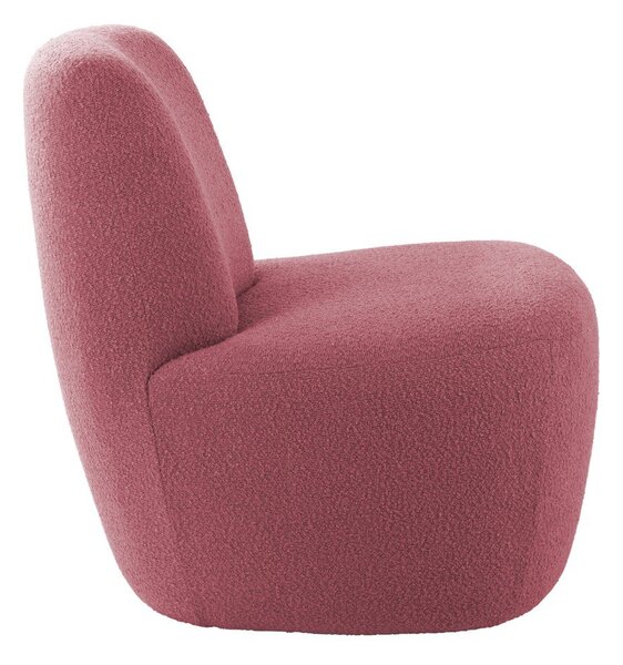 Poltrona rosa in tessuto bouclé Ada - Leitmotiv