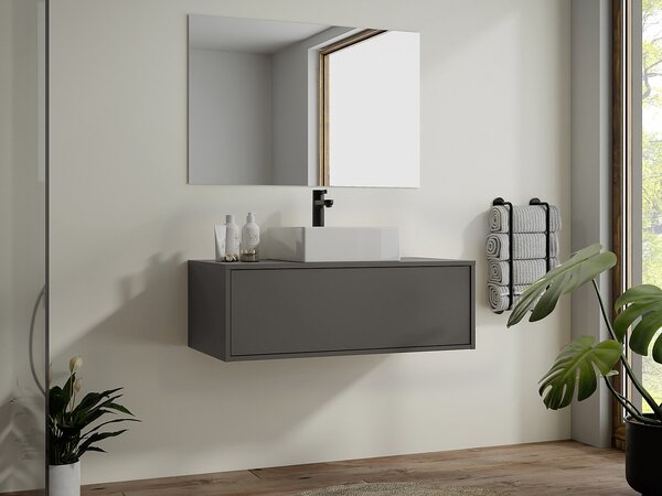 Mobile sotto lavabo sospeso Antracite 94 cm - TEANA II