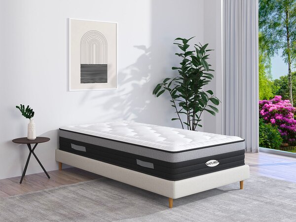 Materasso singolo a molle insacchettate e memory foam 90 x 200 cm ibrido - AMARANTE di NATUREA