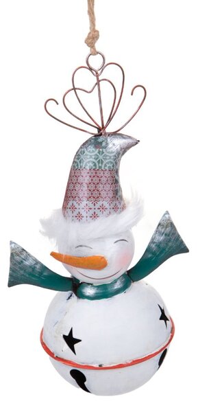 Set 2 Palle di Natale da Appendere Ø 11 cm in Metallo Tiffany Bianco