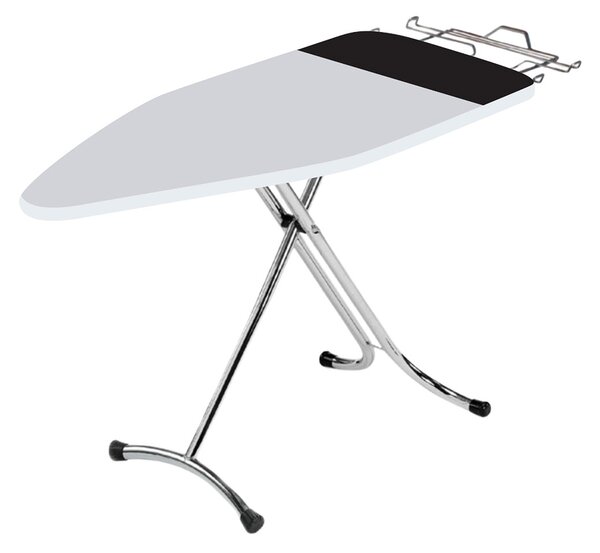 Asse da Stiro Luxor Plus 123x48 cm Area Ignifuga Salvaspazio Altezza Regolabile Gambe Triple