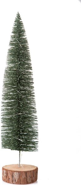 Set 2 Mini Albero di Natale Decorativo con Glitter 40 cm 30 Led Abete Verde