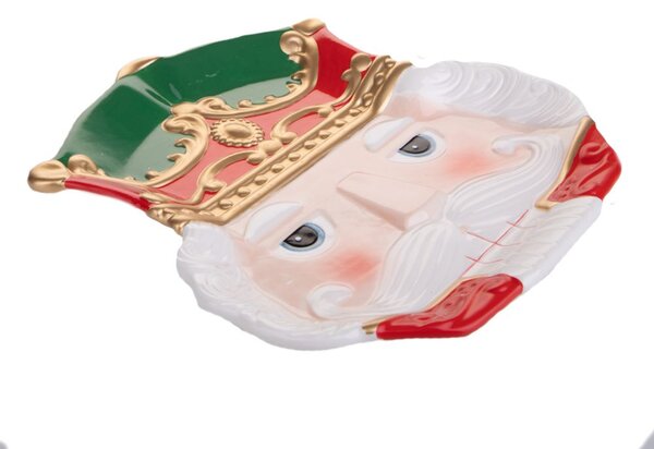 Set 2 Vassoi Natalizi Schiaccianoci 28,5 cm in Ceramica