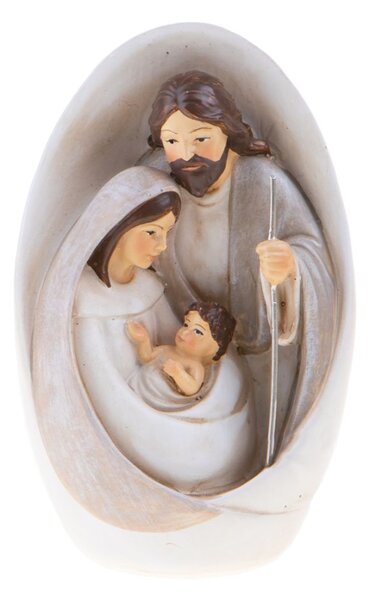 Set 2 Statuina Natalizia Natività Ovale 12 cm in Resina