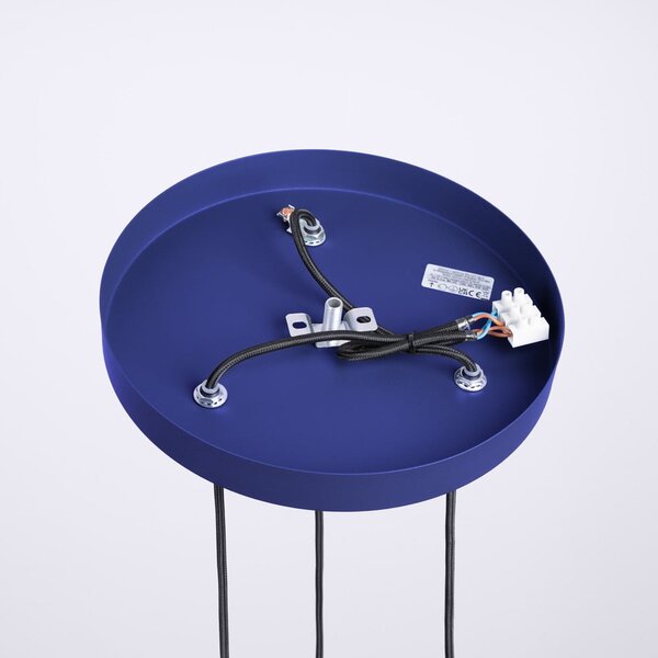 Lampadario blu scuro con paralume in vetro ø 25 cm Orbital – Sollux