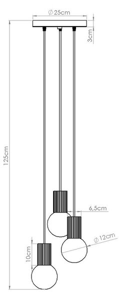 Lampadario blu scuro con paralume in vetro ø 25 cm Orbital – Sollux