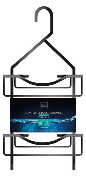 Mensola da bagno da appendere nera opaca in alluminio Filaire Aluminium – douceur d'intérieur