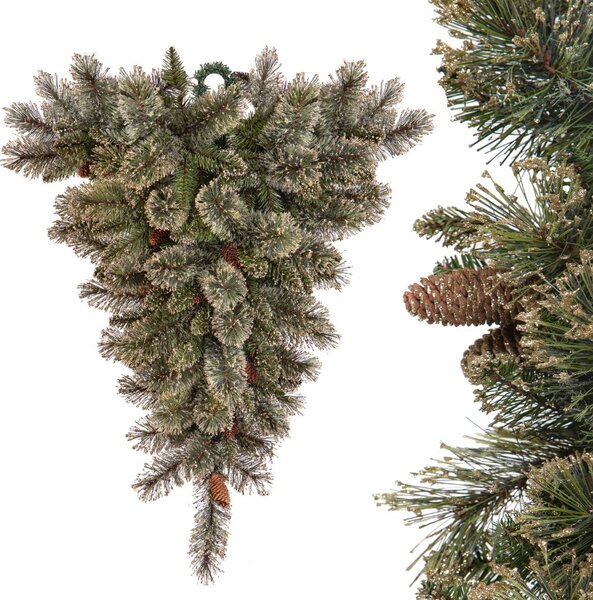 Albero di Natale Artificiale Rovesciato 150 cm 737 Rami Abete Verde Oro