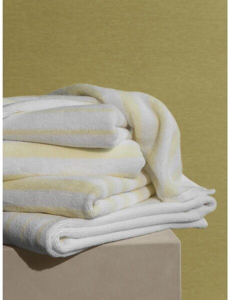Set di asciugamani tipo terry giallo chiaro/bianchi in cotone organico 2 pz 30x50 cm Arto – Blomus