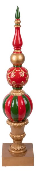 Statua Natalizia Decorativa Puntale 125 cm Verde e Rosso
