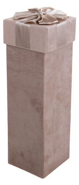 Scatola Porta Bottiglia 10,5x35 cm con Fiocco in Carta Tortora
