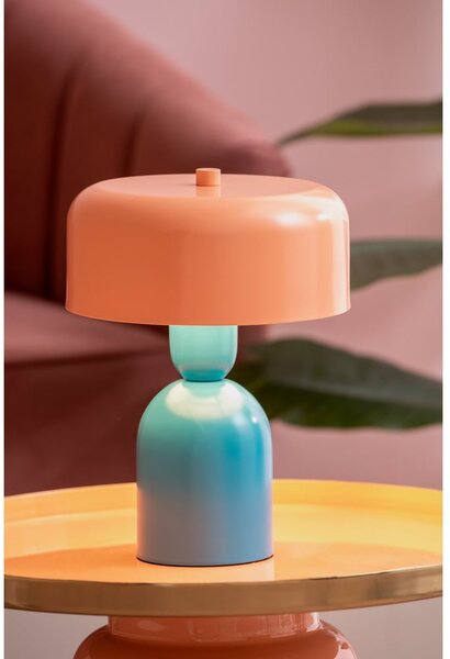 Lampada da tavolo blu/arancione (altezza totale 24 cm) Double Funky – Leitmotiv