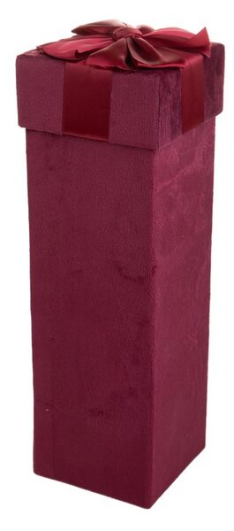 Scatola Porta Bottiglia 10,5x35 cm con Fiocco in Carta Rosso