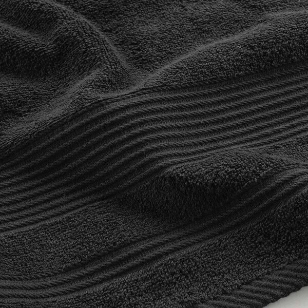 Asciugamano tipo terry nero in cotone 70x130 cm Tendresse – douceur d'intérieur