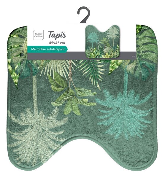Tappetino per il bagno verde in tessuto per WC 45x45 cm Vagabonde – douceur d'intérieur