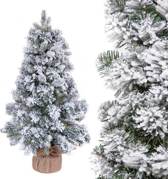 Mini Albero di Natale Decorativo con Glitter 19 cm Abete Verde