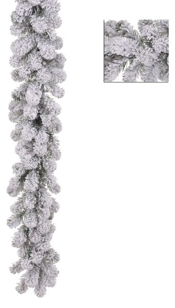 Festone Natalizio Artificiale Innevato 274 cm in Sintetico