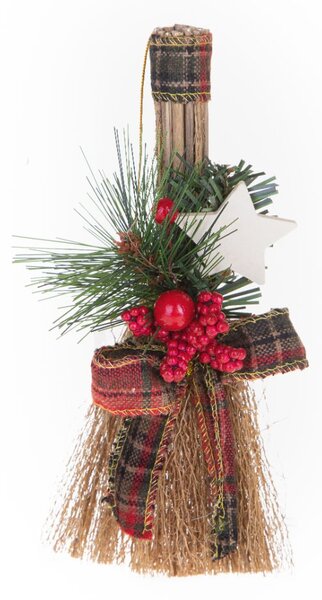 Set 3 Scopette Decorative Natalizie 35 cm in Legno con Vetro