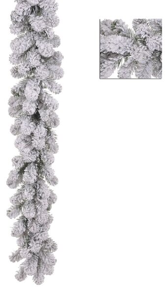 Festone Natalizio Artificiale Innevato 274 cm in Sintetico