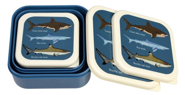 Portapranzo per bambini blu scuro 3 pz Sharks – Rex London