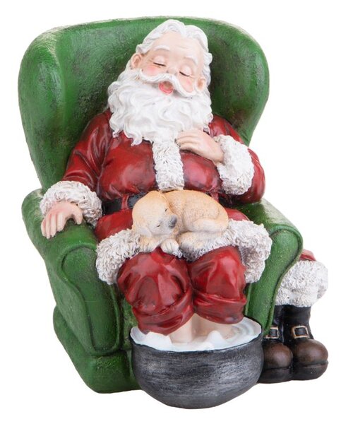 Statuina Babbo Natale con Poltrona 16,5 cm in Resina