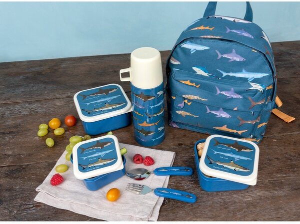 Portapranzo per bambini blu scuro 3 pz Sharks – Rex London