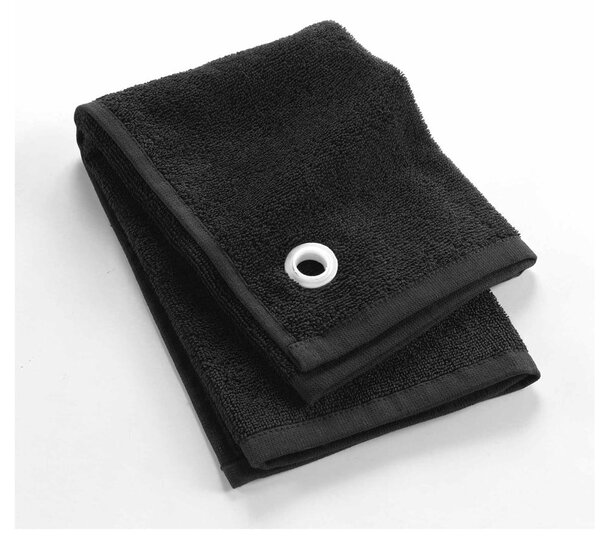 Asciugamano tipo terry nero in cotone 50x50 cm Cuistot – douceur d'intérieur