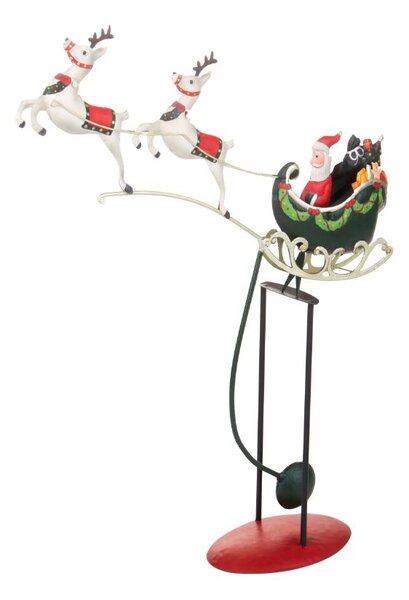 Statuina Babbo Natale con Slitta 48 cm in Metallo