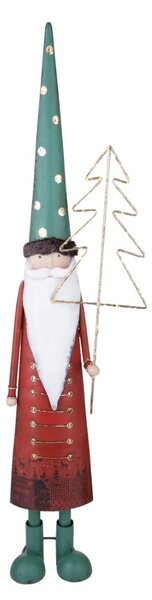 Statuina Babbo Natale con Alberto Led 94 cm in Metallo